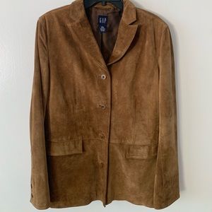 GAP Light Brown Leather Car Coat, Size L